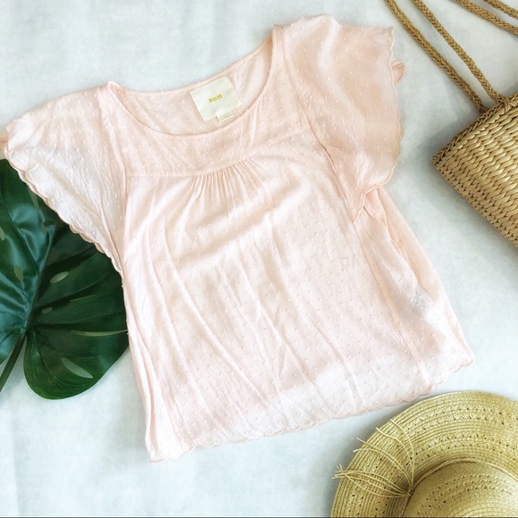 Anthropologie Tops - Anthropologie Maeve Flutter Sleeve Top Size 2 EUC